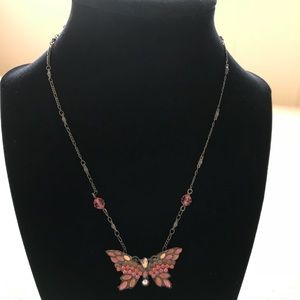 Vintage Sorrelli Pink Butterfly Necklace